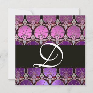 INVITATION MONOGRAMME DES CARNATIONS DE DOMMASQUES NOIRS VIOL
