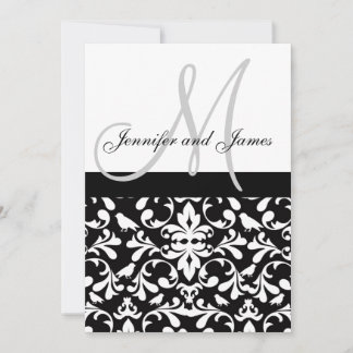 Invitation Monogramme des noms d'invitation Bird Mariage dama