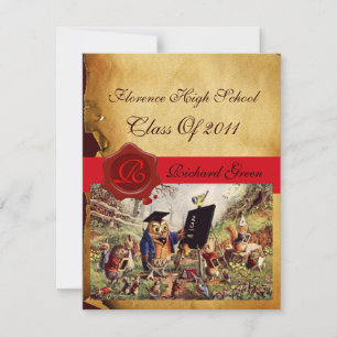 INVITATION MONOGRAMME DU GRADUM DE LA CIRE DE PARCHEMENT ENSE