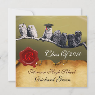 INVITATION MONOGRAMME DU GRADUM DE LA CIRE DE PARCHEMENT ENSE