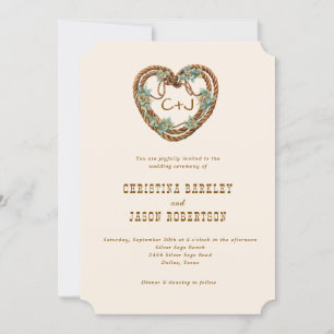 Invitation Monogramme du pays du Ranch occidental en un seul