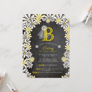 Invitation Monogramme du voile de mariée sur tableau noir pou
