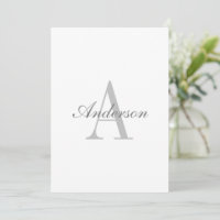 Monogramme élégant blanc et gris