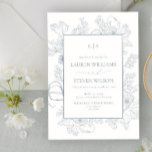 Invitation Monogramme Elegant Dusty Blue Floral Line Mariage<br><div class="desc">Cette Faire-part de mariage monogramme Elegant Dusty Blue Floral Line incarne une élégance et une sophistication intemporelles, capturant l'essence d'une histoire d'amour aussi audacieuse et raffinée que le couple qu'elle célèbre. Avec ses lignes épurées, son design minimaliste et son monogramme magnifiquement encadré, cette invitation donne le ton d'une journée de...</div>