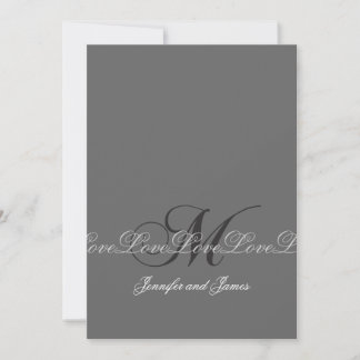 Invitation Monogramme élégant M d'invitations de mariage de