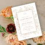 Invitation Monogramme Elegant Mariage de ligne florale en ter<br><div class="desc">Ce "Monogram Elegant Terracotta Floral Line Art Faire-part de mariage" incarne le raffinement et l'élégance intemporels, capturant l'essence d'une histoire d'amour aussi audacieuse et raffinée que le couple qu'il célèbre. Avec ses lignes épurées, son design minimaliste et son monogramme magnifiquement encadré, cette invitation donne le ton d'une journée de mariage...</div>