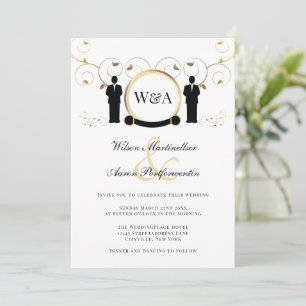 Invitation Monogramme élégant Mariage masculin LGBTQ
