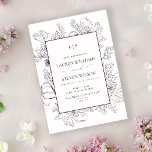 Invitation Monogramme Élégant Plum violet ligne florale Maria<br><div class="desc">Ce "Monogram Elegant Plum Purple Floral Line Art Faire-part de mariage" incarne le raffinement et l'élégance intemporels, capturant l'essence d'une histoire d'amour aussi audacieuse et raffinée que le couple qu'il célèbre. Avec ses lignes épurées, son design minimaliste et son monogramme magnifiquement encadré, cette invitation donne le ton d'une journée de...</div>