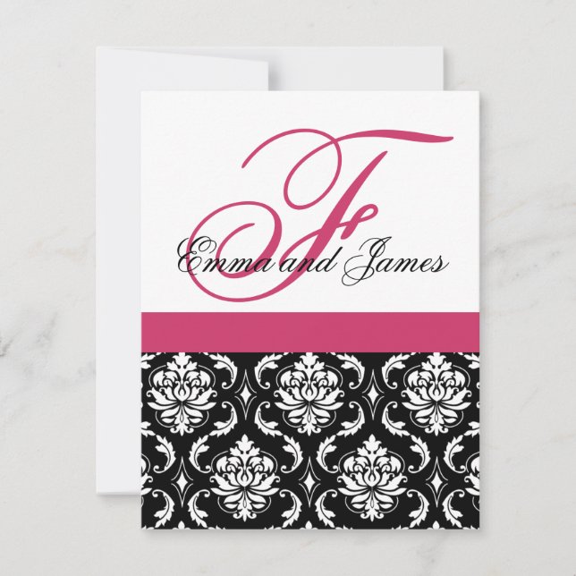 Invitation Monogramme fait sur commande Fushia #2 de (Devant)