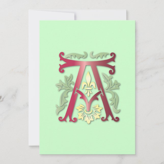 Invitation Monogramme Fleur-de-lis (Devant)