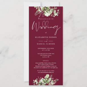 Invitation Monogramme Floral de Verdure Détails Mariage Borde