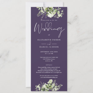 Invitation Monogramme floral de verdure Détails Mariage Viole
