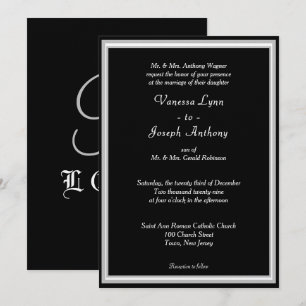 Invitation Monogramme Formel Noir Blanc
