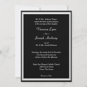 Invitation Monogramme Formel Noir Blanc