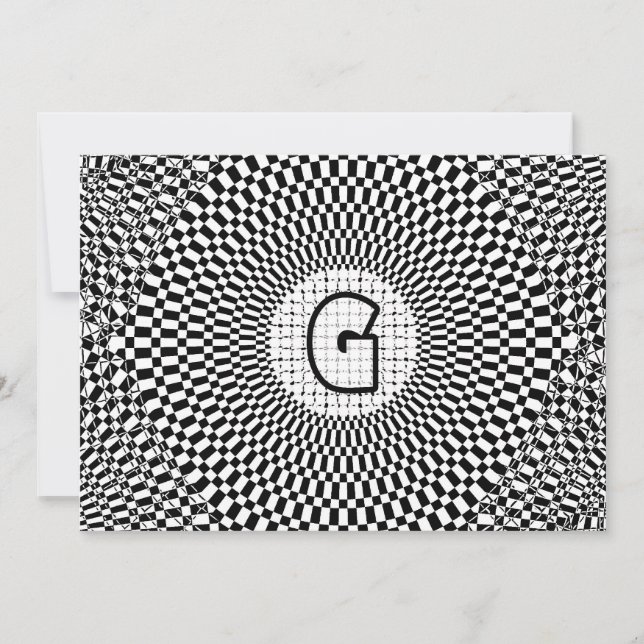 Invitation Monogramme G d'illusion optique (Devant)