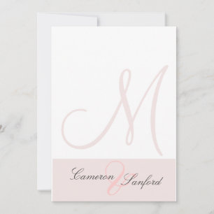 Invitation Monogramme/graphite/rose faits sur commande