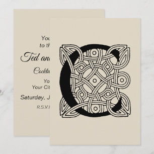 Invitation Monogramme lettre C Impression vintage nœud celtiq