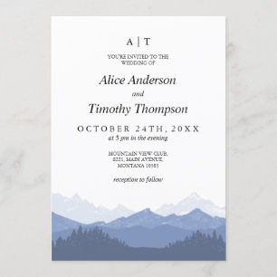 Invitation Monogramme Mariage Blue Mountains