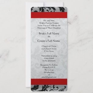 Invitation Monogramme Mariage Gris et Noir Damas
