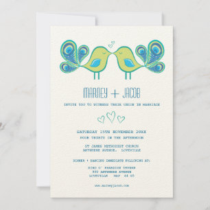 Invitation Monogramme Mariage Inséparable Peacock moderne