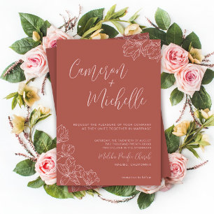 Invitation Monogramme Mariage Logo Palm Tree