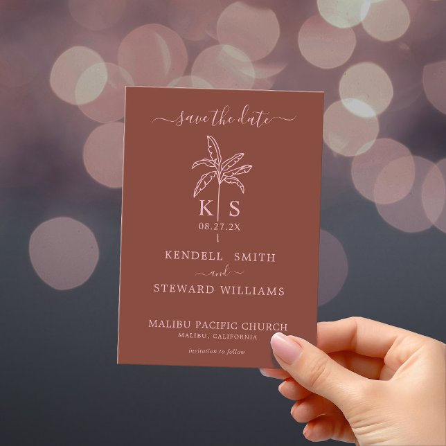 Invitation Monogramme Mariage Logo Palm Tree Enregistrer la d (Créateur téléchargé)