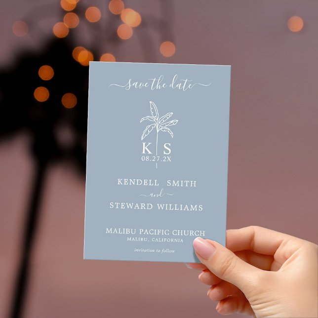 Invitation Monogramme Mariage Logo Palm Tree Enregistrer la d (Créateur téléchargé)