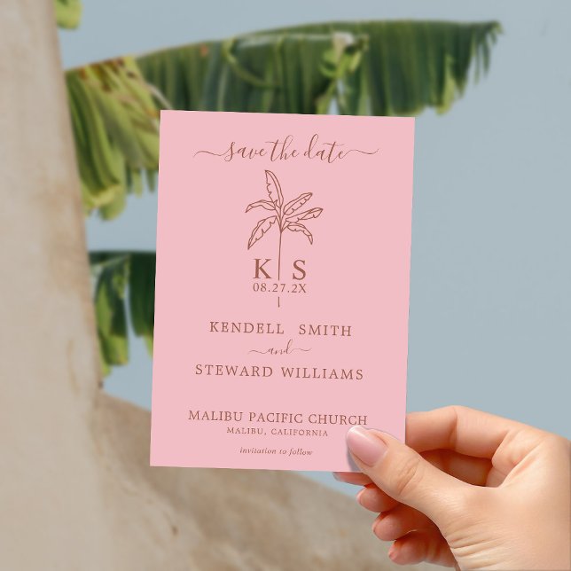 Invitation Monogramme Mariage Logo Palm Tree Enregistrer la d (Créateur téléchargé)