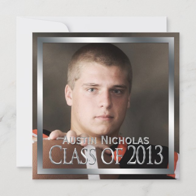 Invitation Monogramme Maroon Silver - pleine page - Diplôme p (Devant)