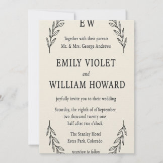 Invitation Monogramme minimaliste"