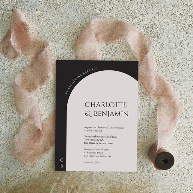 Invitation Monogramme minimaliste d'arc moderne (Créateur téléchargé)