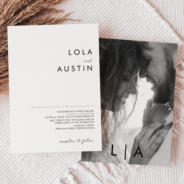 Invitation Monogramme minimaliste moderne Mariage photo (Créateur téléchargé)