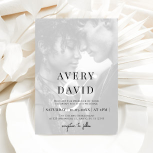 Invitation Monogramme minimaliste photo Mariage moderne