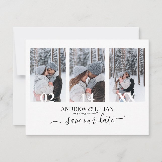 Invitation Monogramme Moderne de Collage de Photos pour Faire (Devant)