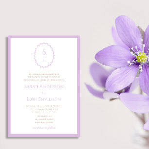 Invitation Monogramme moderne Lavender Purple Classy