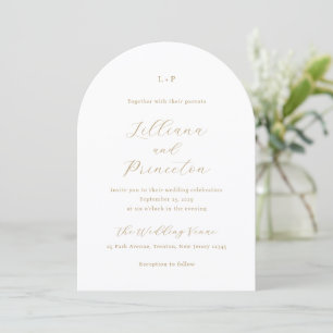 Invitation Monogramme Neutre Classique Élégant Mariage