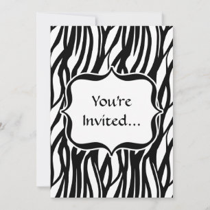 Invitation Monogramme noir/blanc de zèbre