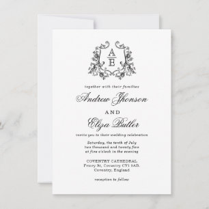 Invitation Monogramme noir et blanc classique