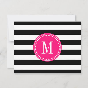 Invitation Monogramme personnalisé Chic noir et blanc