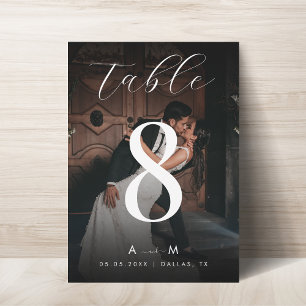 Invitation Monogramme photo défraîchi noir Tableau noir Numér