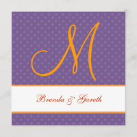 Monogramme pourpre de motif de point de polka