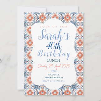 Invitation Monogramme Printanier Chic et Coloré 