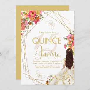 Invitation Monogramme Quince Florals Jardin Espagnol