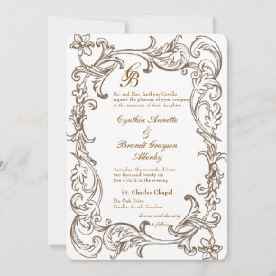 Invitation Monogramme Rococo Florentine