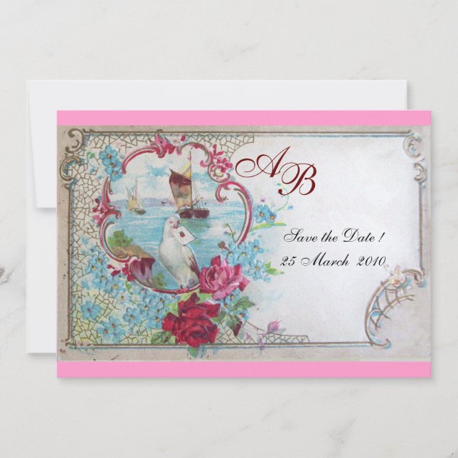INVITATION MONOGRAMME ROMANTIQUE (Devant)