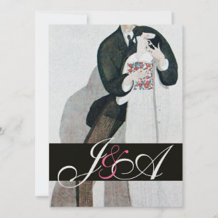 INVITATION MONOGRAMME ROMANTIQUE DE MARIAGE ET DE GROUPE