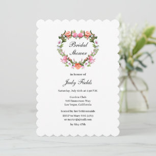 Invitation Monogramme Romantique Roses Floral Fête des mariée