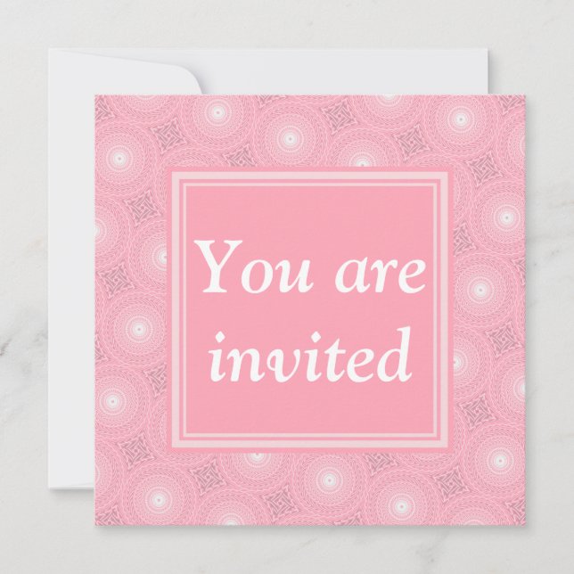 Invitation Monogramme rose cercles motif (Devant)