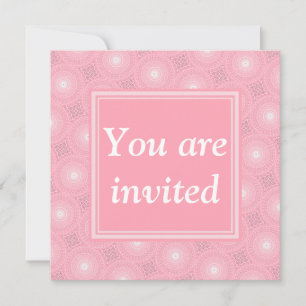 Invitation Monogramme rose cercles motif