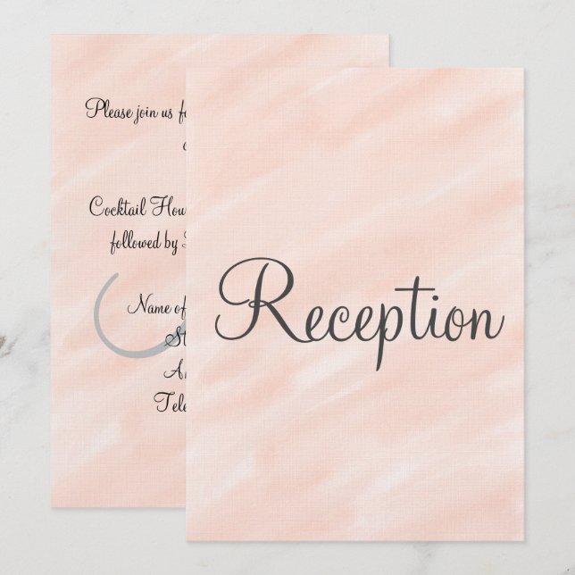 Invitation Monogramme rose pour réception de mariage  (Devant / Derrière)